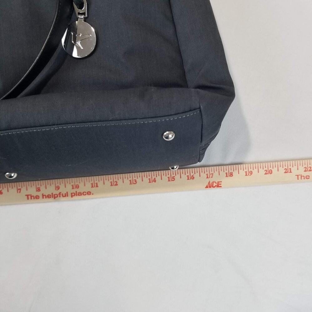Lo & Sons OMG Nylon Bag Womens Gray Silver Azure Laptop Travel Tote OG 2 Work - Picture 13 of 15